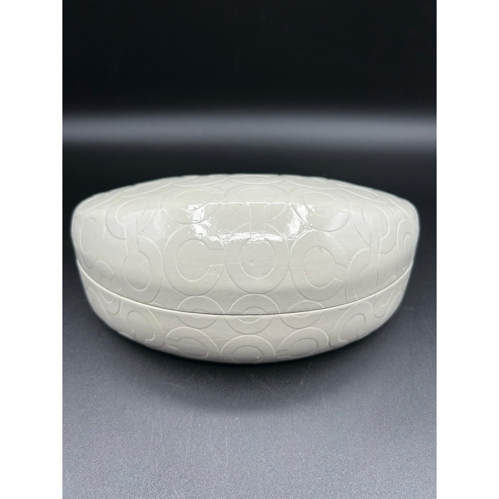 Coach Signature Monogram Off-White Hard Clamshell Glasses Sunglasses Case